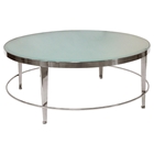 Sarah Round Cocktail Table - Polished Chrome, Frosted Glass