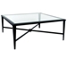 Belmont Square Cocktail Table - Old Iron, Glass Top, Tapered Legs - ACD-2103-015-G