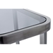 James End Table - Smoked Grey Glass, Brushed Stainless Steel - ACD-21104-02