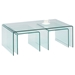 3 Pieces Table Set - Nested Bent, Clear - CI-6022-CT