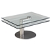 Motion Cocktail Table - Glass Top, Nickel Plated - CI-8049-CT