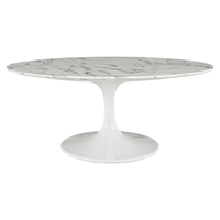 Lippa 42" Oval Shaped Coffee Table - Artificial Marble Top 