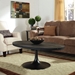 Drive Wood Top Coffee Table - Oval, Pedestal, Black - EEI-1204-BLK-SET