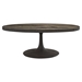 Drive Wood Top Coffee Table - Oval, Pedestal, Brown - EEI-1204-BRN-SET