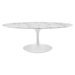 Lippa 48" Oval Artificial Marble Coffee Table - White - EEI-2022-WHI