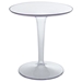 Canvas Round Side Table - Clear Plastic Base - EEI-217-CLR