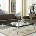 LC10 Square Glass Top Coffee Table - EEI-572-BLK