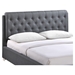 Amelia Fabric Bed - Button Tufted, Gray - EEI-5-GRY-SET-CAITLIN