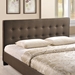 Caitlin Queen Fabric Bed - Button Tufted, Brown - EEI-5037-BRN-SET