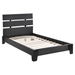 Zoe Twin Leatherette Bed - Platform, Black - EEI-5186-BLK