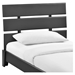 Zoe Twin Leatherette Bed - Platform, Black - EEI-5186-BLK