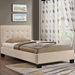 Caitlin Twin Fabric Bed - Button Tufted, Beige - EEI-5191-BEI-SET