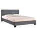 Caitlin Platform Fabric Bed - Button Tufted, Gray - EEI-5-GRY-SET