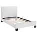 Alex Twin Faux Leather Bed - Platform, White - EEI-5198-WHI-SET