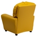 Upholstered Kids Recliner Chair - Cup Holder, Yellow - FLSH-BT-7950-KID-YEL-GG