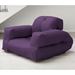Hippo Sleeper Chair with Arms in Purple - FF-HIP1008