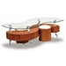 Mayara Coffee Table with Stools - GLO-288C-CT-XX