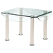 Crystal Coffee and End Table Set with Clear Glass Top - GLO-CB020-CTET