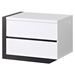 Trinity Left Nightstand - White with Black Glossy Finish - GLO-TRINITY-NS-L