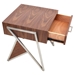 Tetra End Table - Walnut, Stainless Steel Silver - LMS-TBE-TETRA-WL-SS