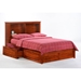 Vanilla Platform Bed with Cherry Bookcase Headboard - NDF-VANILLA-CH