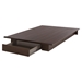 Primo Full/Queen Platform Bed - Drawer, Brown Walnut - SS-10336