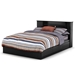 Vito Queen Black Mate's Bed with Bookcase Headboard - SS-3170210-3170092