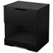 Holland Contemporary Pure Black Nightstand with Open Storage - SS-3370062