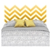 Step One Queen Platform Bed with Legs - Yellow Chevron Decal, Pure White - SS-8050089K