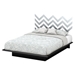 Step One Queen Platform Bed - Gray Chevron Decal, Pure Black - SS-8050094K