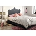 Step One Queen Platform Bed with Legs - Black Baroque Decal, Pure Black - SS-8050095K