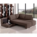 Clarice Fabric Chaise Sectional Sofa Sleeper in Brown - VIG-1104