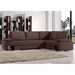 Clarice Fabric Chaise Sectional Sofa Sleeper in Brown - VIG-1104
