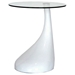 Laramie Round Glass Top End Table with Plastic Base - WI-2309-X