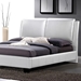Sabrina Queen Size Platform Bed - Overstuffed Headboard, White - WI-BBT6082-WHITE-BED