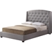 Ipswich Linen King Platform Bed - Button Tufted, Gray - WI-BBT6327-KING-GRAY