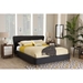 Camden Fabric Upholstered Platform Bed - Button Tufted, Dark Gray - WI-BBT6606-DARK-GRAY-H1217-20