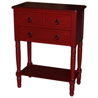 Simple Simplicity 3-Drawer Tall Nightstand - Cottage Red 