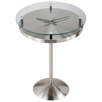 Floating Glass Clock Accent Table 