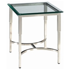 Sheila Contemporary End Table - Stainless Steel, Glass Top