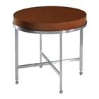 Galleria Round End Table - Stainless Steel Base, Latte on Birch Top