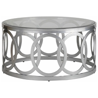 Alchemy Round Cocktail Table - Frosted Glass Top 
