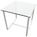 Edwin End Table - Chrome Plated Sleigh Legs, Square Glass Top - ACD-20803-02