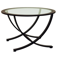 Wellington Nesting End Table - Oil Rubbed Bronze, Glass Inlay 