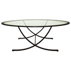 Wellington Cocktail Table - Oil Rubbed Bronze, Oval Glass Top