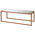 Grace Cocktail Table - Gold Leaf Metal, Mirror Glass Inlay