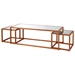 Grace Nesting Tables Set - Gold Leaf Metal, Mirror Glass Inlay - ACD-20903-55