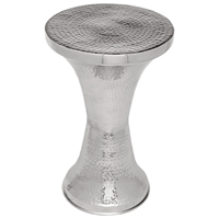Montego Round Top End Table - Polished Cast Aluminum 
