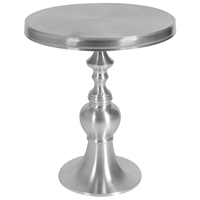 Edison Round Top End Table - Matte Cast Aluminum 