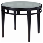 Madrid Round End Table - Glass Top, Oil Rubbed Bronze Metal Base